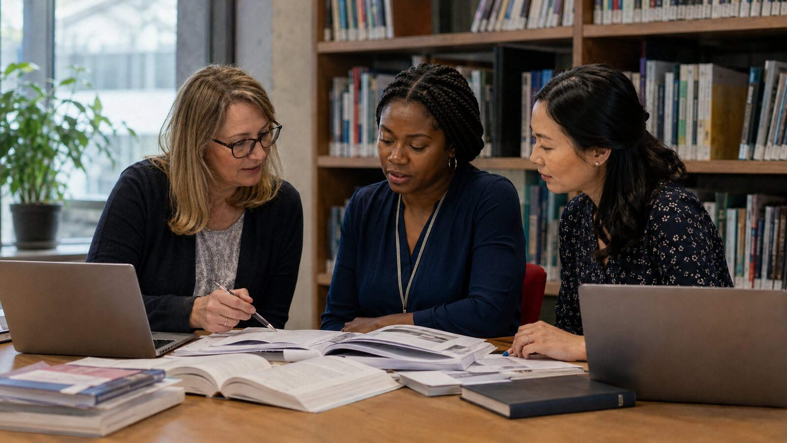 Nursing dissertation writers reviewing healthcare research