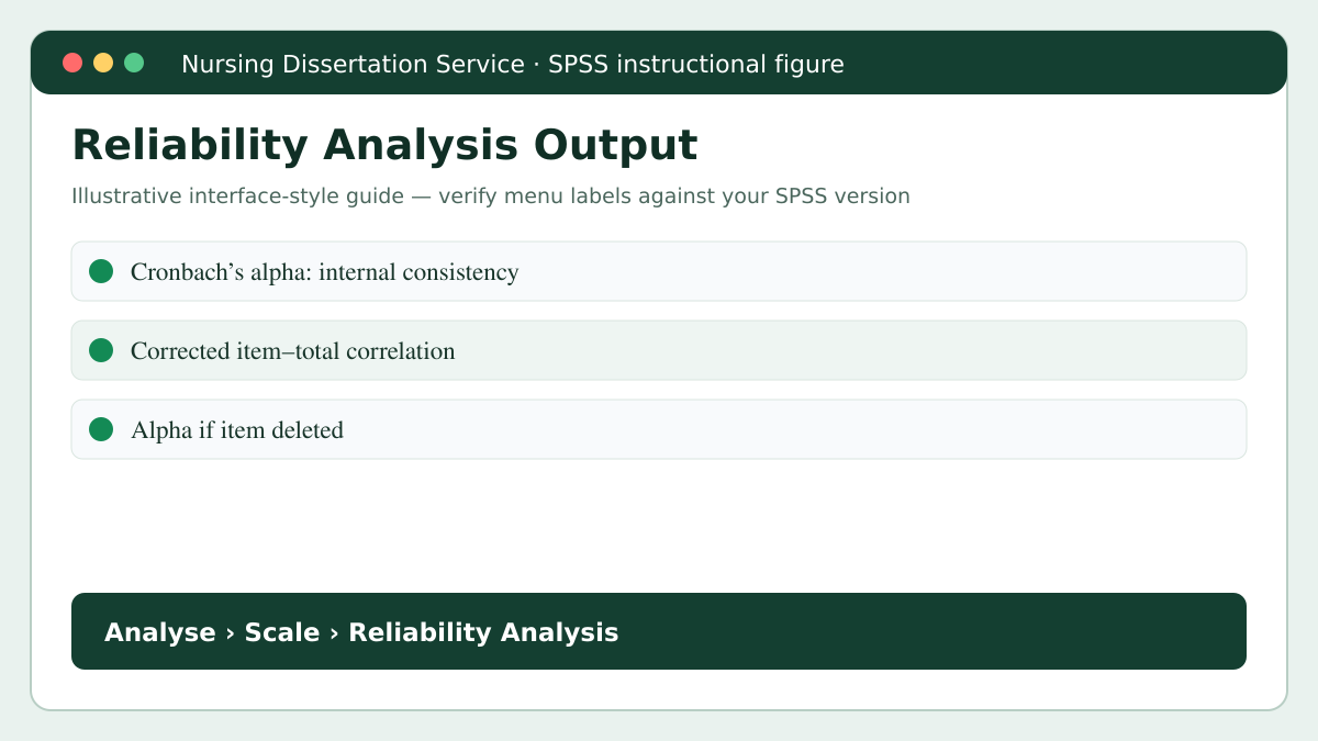 SPSS Likert-scale reliability analysis for nursing research