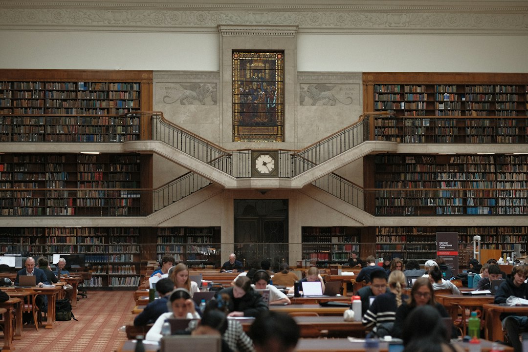 Library bookshelves for academic research