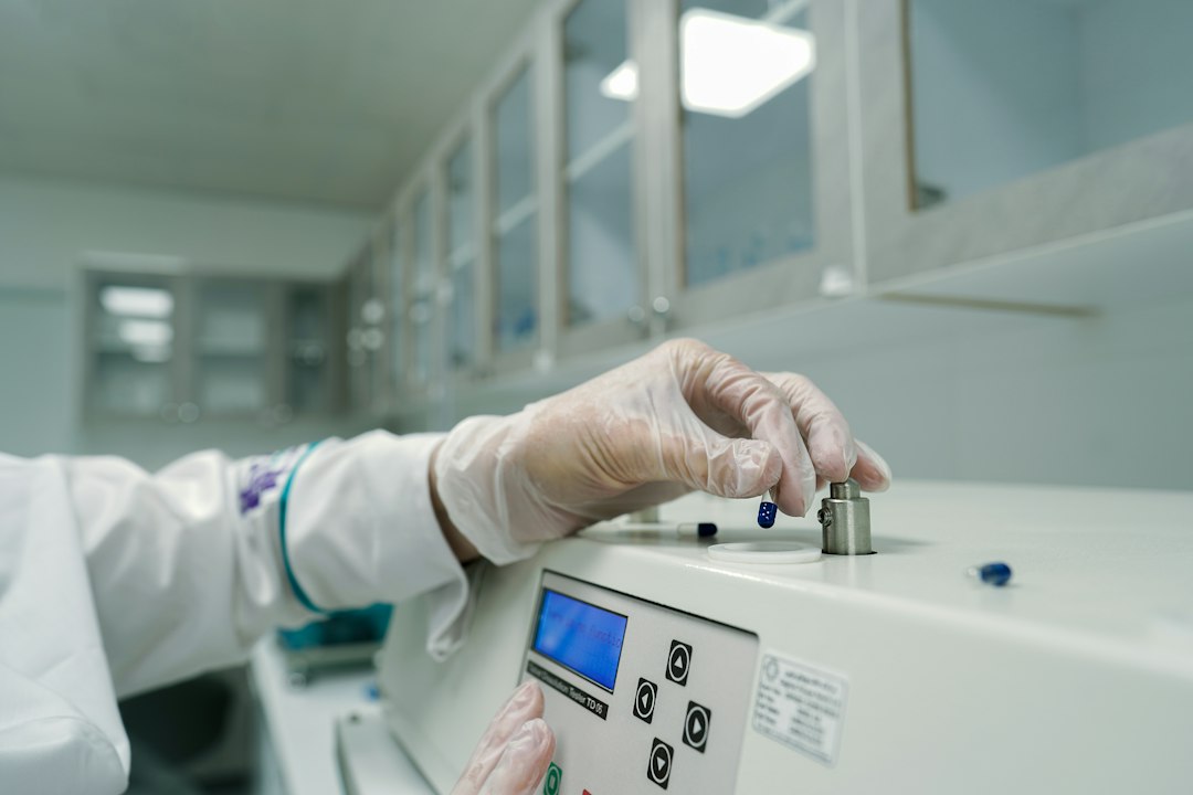 Laboratory professional working with scientific equipment